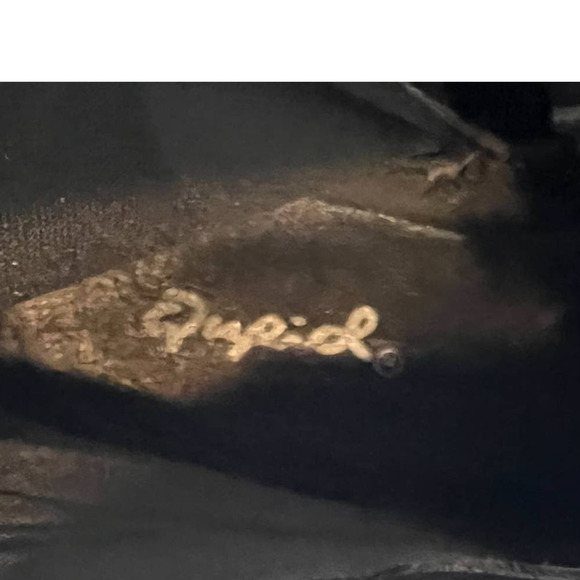 Cupio Women’s faux leather black booties combat casual. size 7  #S104 - Picture 13 of 13